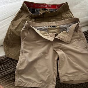 Men’s Performance Fabric Khaki Short Set Size 36 10” Inseam